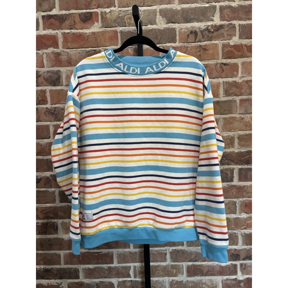 Aldi Sweatshirt, Adult XL, Striped Sweater, Aldi Grocery Gear, Great Condition!!